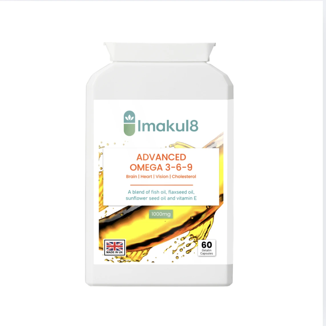 ADVANCED OMEGA 3-6-9 Imakul8  with Vitamin E – Triple-Source Essential Fatty Aci
